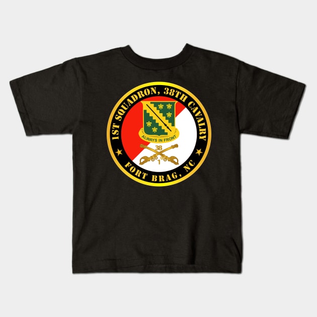 1st Squadron, 38th Cavalry - Fort Bragg, NC w DUI - Cav Branch X 300 Kids T-Shirt by twix123844